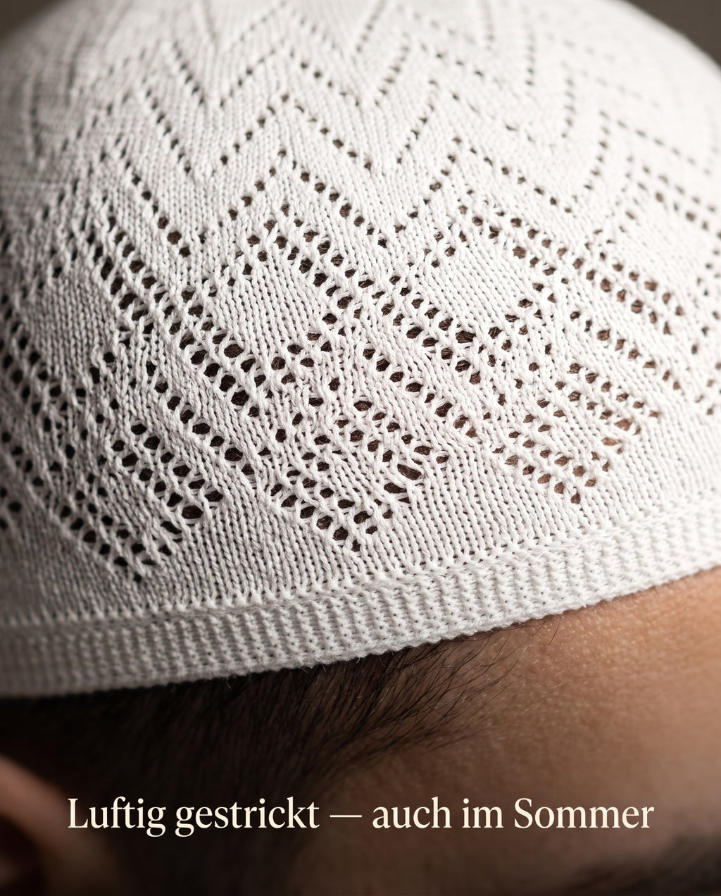 Detailaufnahme des luftigen Strickmusters